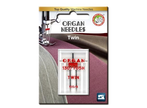 Organ Tvillingnål 6mm  #100 - 1 stk 130/705H  100 - 6mm