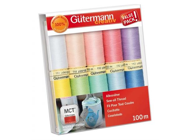 Gütermann Polyester No100 10x100m ass. Gütermann No100 Sew-all Thread 10pk.