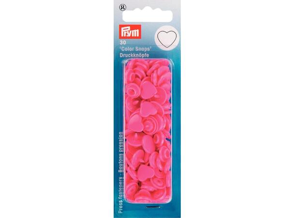Prym Color Snaps trykknapp 12,4mm 30stk. Plastknapp farge: Rosa/Hjerte/Runde 