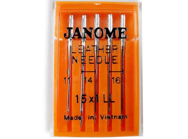Janome skinn nål  90-100 ass. 5 stk 130/705H 80/11-90/14-100/16 (G086)