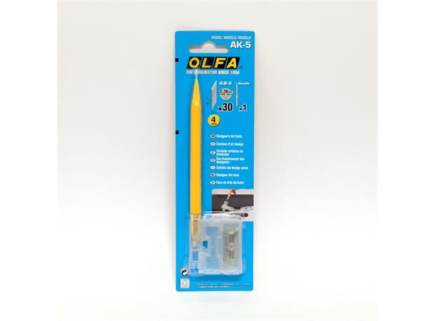 OLFA Designer Artkniv AK-5 Inkl, 30stk. kniv-blader, 1stk. nål 