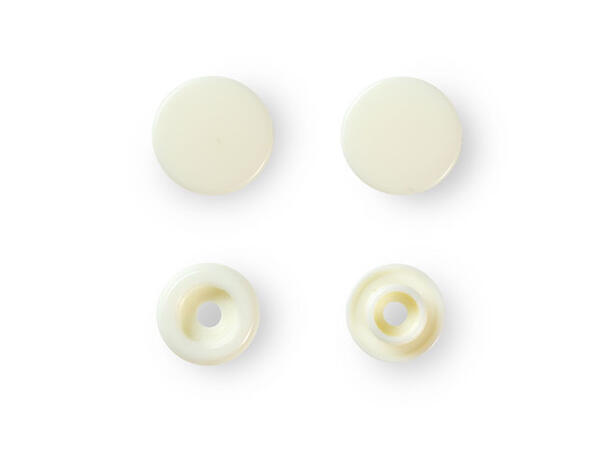 Prym Color Snaps trykknapp 12,4mm 30stk. Plastknapp farge: Perle/Runde 