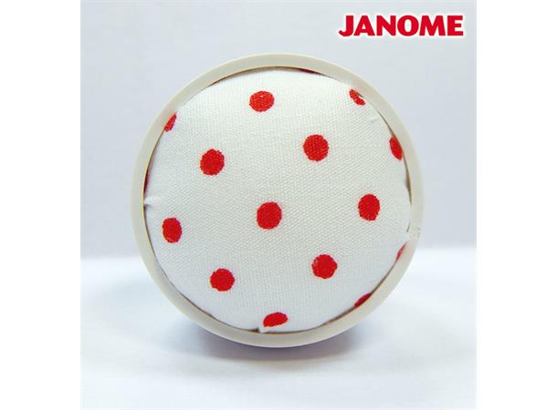 Nålpute (Hvit, røde prikker) Janome gr. 1, 2, 3, 4 