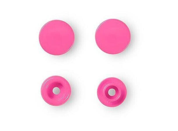 Prym Color Snaps trykknapp 12,4mm 30stk. Plastknapp farge: Rosa/Runde 