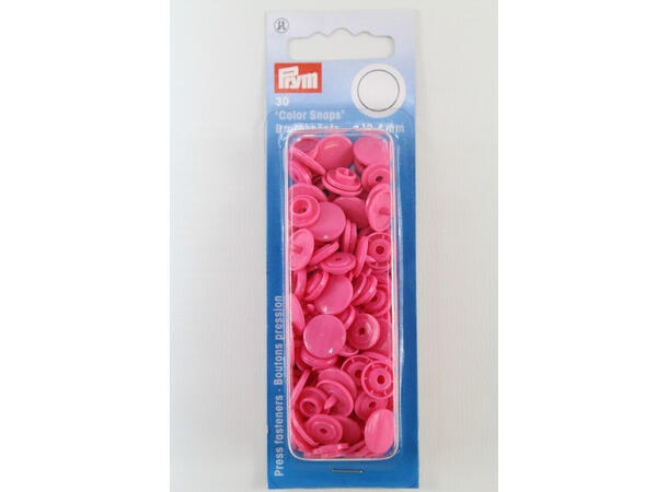 Prym Color Snaps trykknapp 12,4mm 30stk. Plastknapp farge: Rosa/Runde 