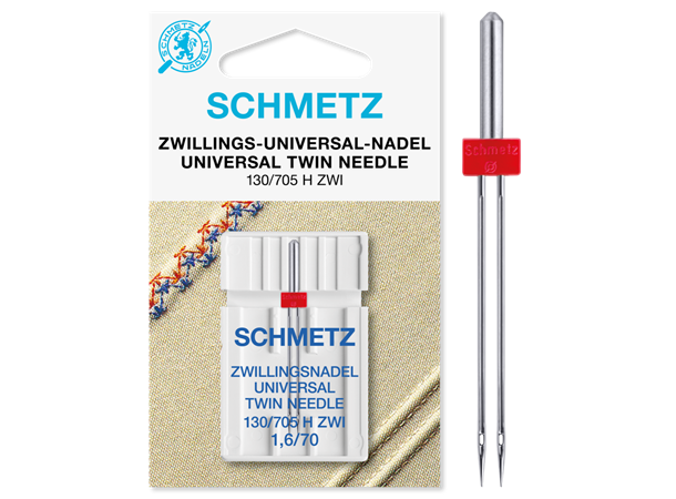 Schmetz Tvillingnål Univers 1,6mm-70 1st 130/705H UNIVERSAL 1,6 - 70  1stk.