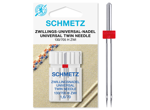 Schmetz Tvillingnål Univers 1,6mm-70 1st 130/705H UNIVERSAL 1,6 - 70  1stk. 
