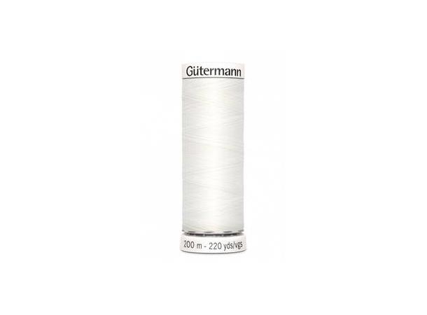 Gütermann No. 100 Polyester 200m 800 Alle stoffers tråd - 200m F800 Kvit 