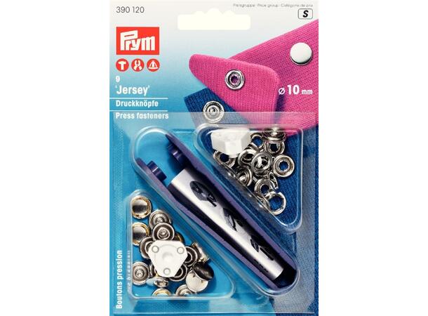 PRYM  Nagletrykknapp JERSEY Sølv Sølv 10 mm 9 stk. 