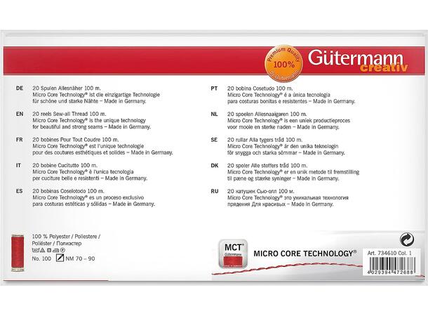 Gütermann Polyester No100 20x100m ass. Gütermann No100 Sew-all Thread 20pk. 