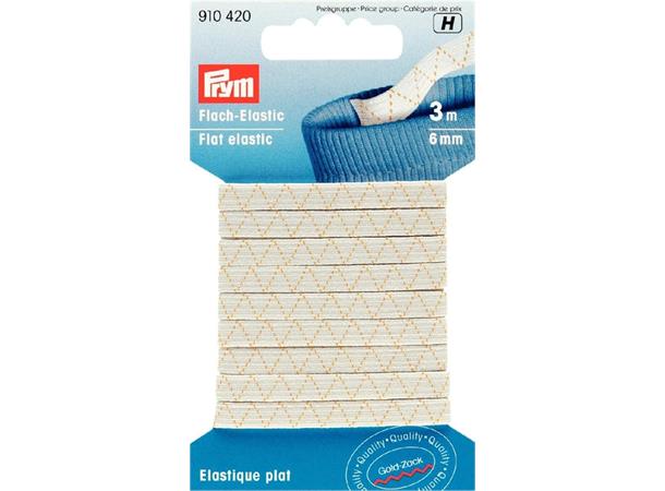 PRYM Flat Elastisk bånd 6mm, 3M 