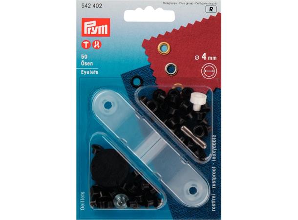 PRYM Maljer 4mm Sort oksidert 50 stk. 50stk. + verktøy for tang 