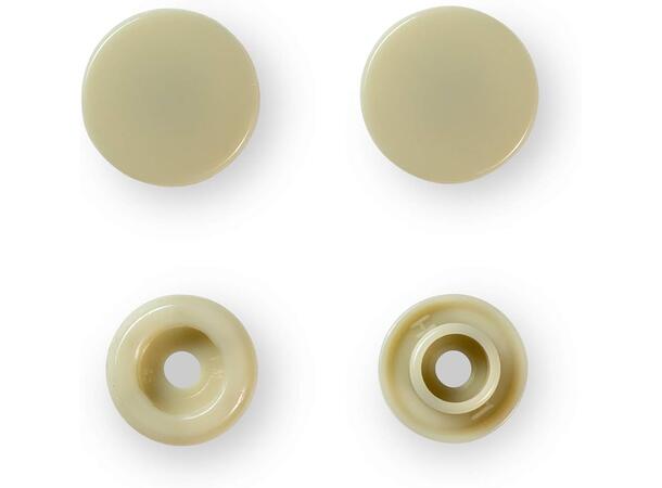 Prym Color Snaps trykknapp 12,4mm 30stk. Plastknapp farge: Beige/Runde 