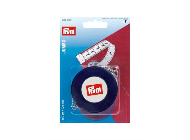 Prym Jumbo  Måleband 300cm/120inch Kvit Uttrekkbart målband