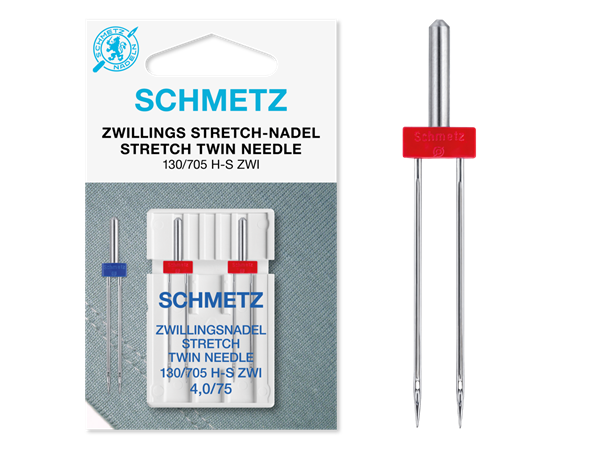 Schmetz Tvillingnål Stretch 4,0mm-75 2st 130/705H STRETCH 4.0 - 75  2stk. 