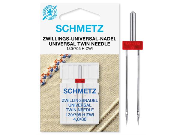 Schmetz Tvillingnål Univers 4,0mm-80 1st 130/705H UNIVERSAL 4.0 - 80  1stk. 