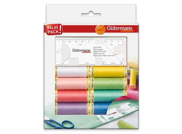 Gütermann Polyester 8 x100m + Sømometer Gütermann No100 Sew-all Thread 10pk.