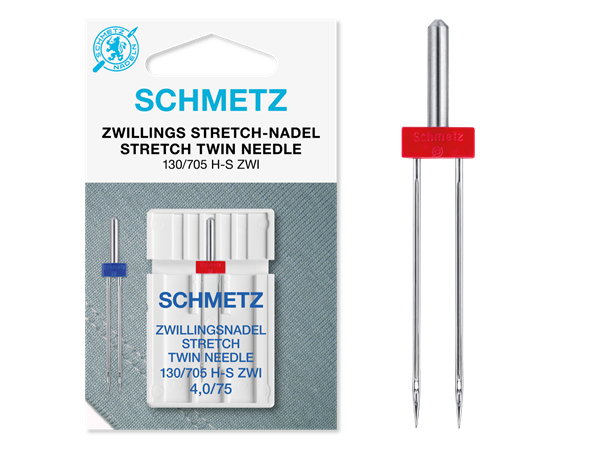Schmetz Tvillingnål Stretch 4,0mm-75 1st 130/705H STRETCH 4.0 - 75  1stk.