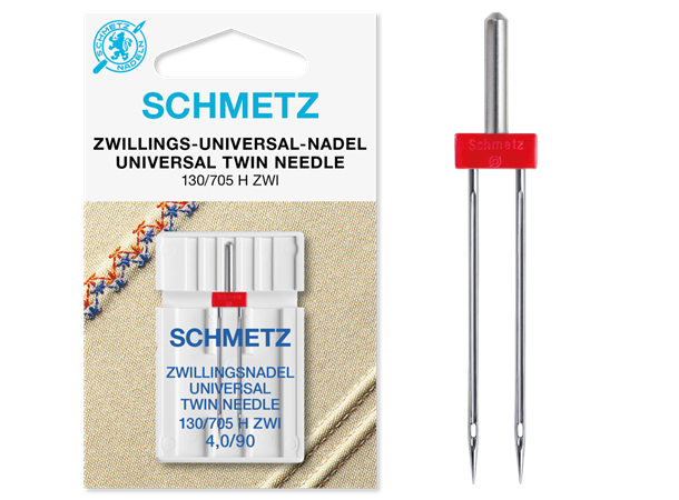 Schmetz Tvillingnål Univers 4,0mm-90 1st 130/705H UNIVERSAL 4.0 - 90  1stk.
