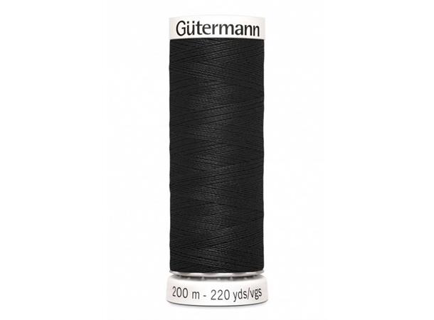 Gütermann No. 100 Polyester 200m 000 Alle stoffers tråd - 200m F000 Svart 
