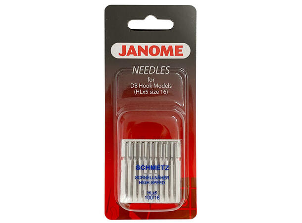 Janome/Organ nål str. 100/16, 10pk. HLx5 str. 100/16, Janome 1600/HD9 