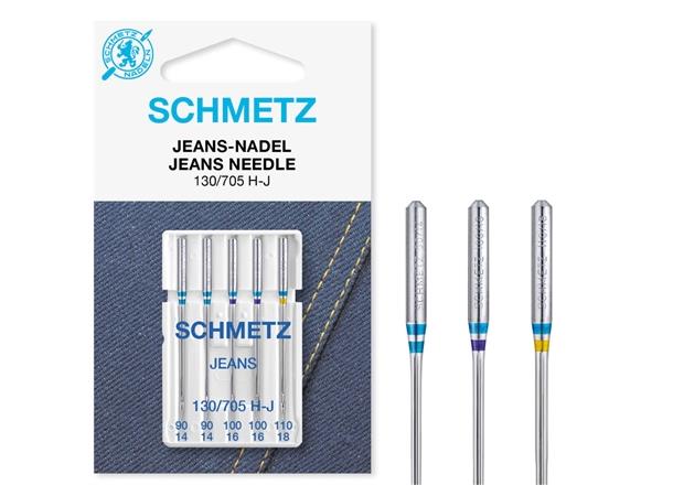 Schmetz Jeans-nål #90 - 110 5stk. ass. 130/705H 2x90, 2x100, 1x110 