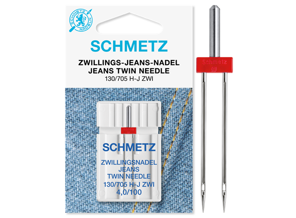 Schmetz Tvillingnål JEANS 4,0mm -100 1st 130/705H JEANS 4.0 - 100  1stk. 