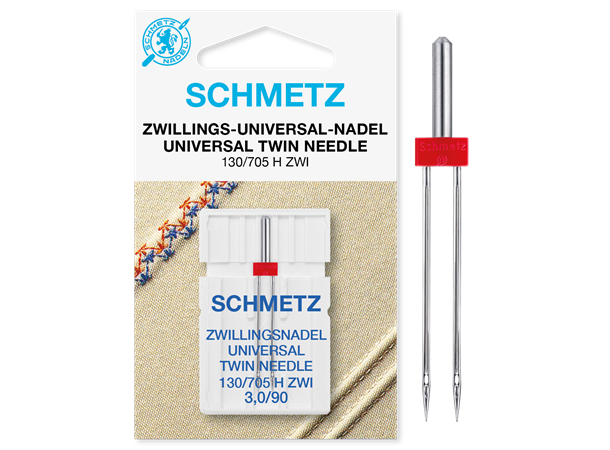 Schmetz Tvillingnål Univers 3,0mm-90 1st 130/705H UNIVERSAL 3.0 - 90  1stk. 