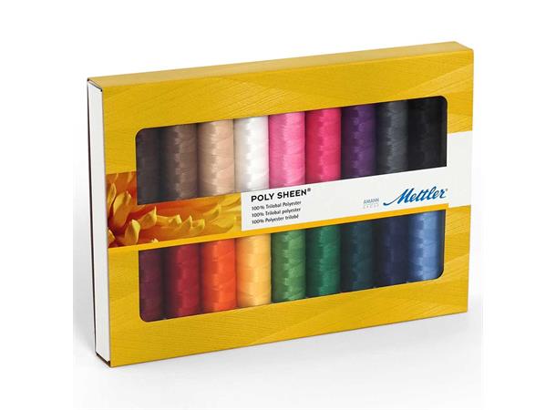 Mettler Poly Sheen 200m, 18pk. ass. 100% Trilobal Polyester No 40