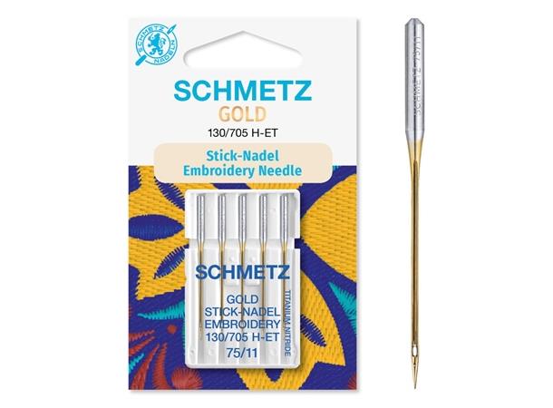 Schmetz Broderi Gull-nål #75 - 5 stk 130/705H 75/11