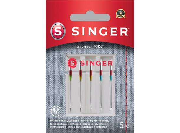 Singer Universal nål #70-90 ass. 5 stk 130/705H 70/9  80/11 90/14 