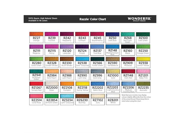 Wonderfil Razzle WT8 229m 100% Rayon, Sterk WT8 tråd 