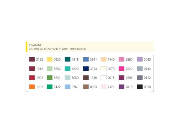 Mettler Poly Sheen 200m, 28pk. ass. 100% Trilobal Polyester No 40