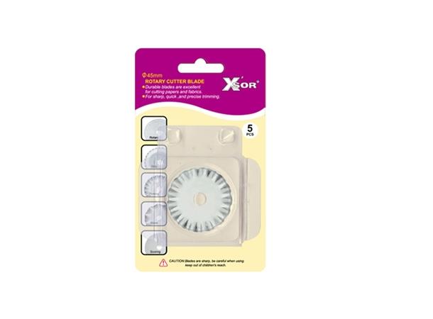 Sew Mate/X'sor Skjæreblad 45mm 5Stk. "PINKING" SKJÆREBLAD 