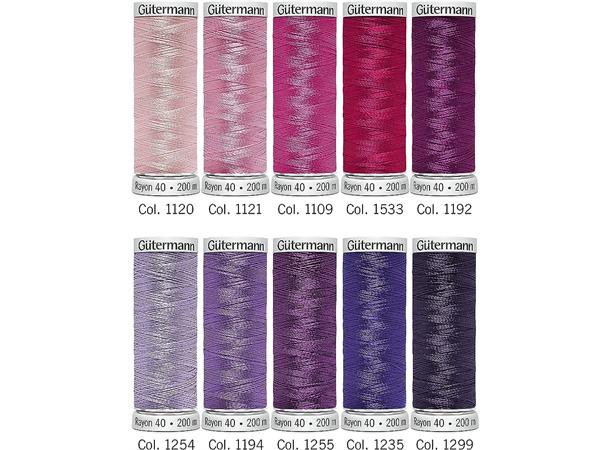 Gütermann Rayon 40 Broderi 10x200m ass. Rayon 40 broderitråd 10pk 200m ass.