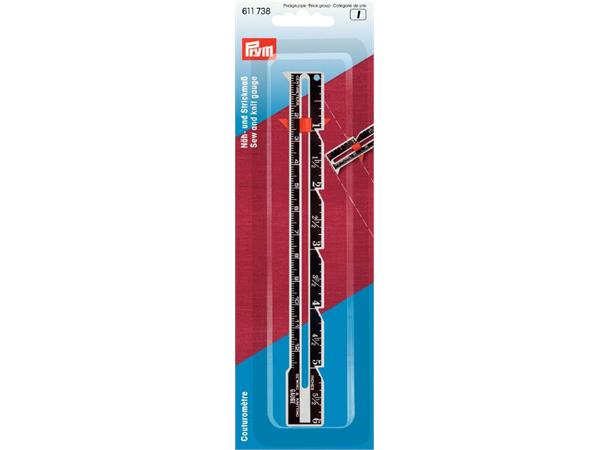 PRYM Sy-Strikkemål, Cm  og Tommer Sy og strikkemåler, 1 - 12cm / 1 - 6 Inc 