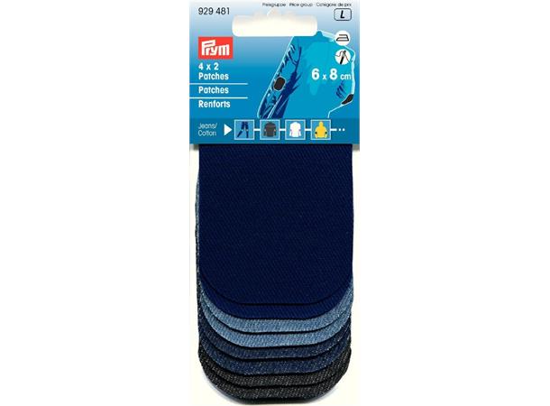 Prym Reparasjonslapper Jeans, 8stk.6x8cm 2x4stk.,6 x 8 cm, Strykast  på.