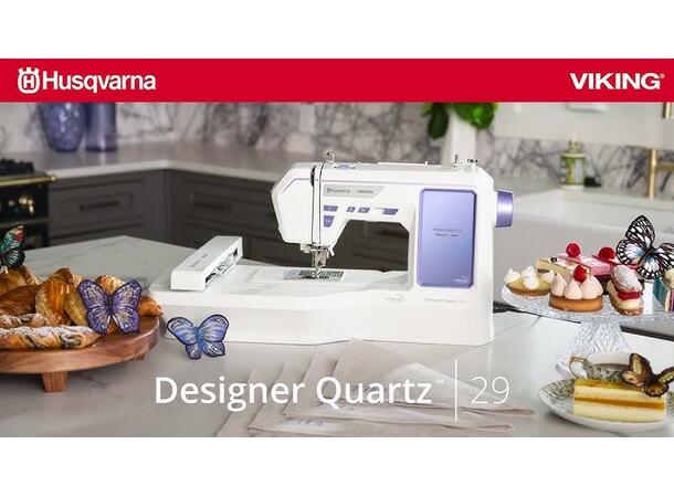 DEMO: Husqvarna Deseigner QUARTZ™ 29 Ny og rimeleg  broderisymaskin! 