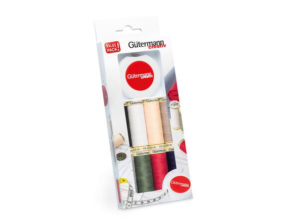 Gütermann Polyester 8x100m + Målband Gütermann No100 Sew-all Thread 8pk. 