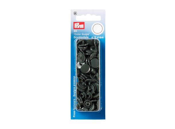 Prym Color Snaps trykknapp 12,4mm 30stk. Plastknapp farge: Mørk-Grå/Runde 