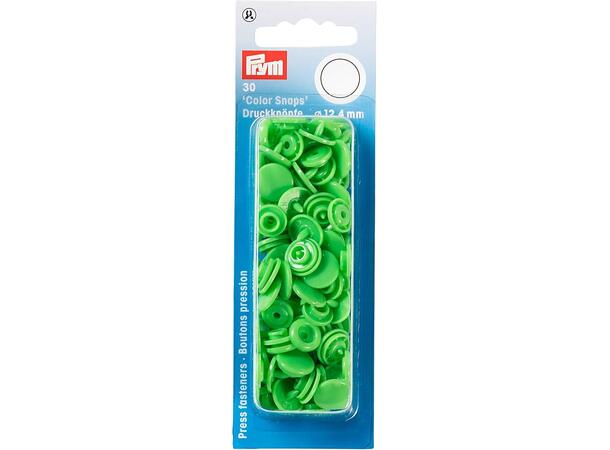 Prym Color Snaps trykknapp 12,4mm 30stk. Plastknapp farge: Lys Grønn/Runde 