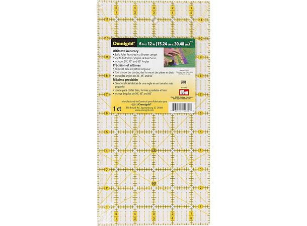 Prym/Onigrid Acryl Q linjal 6 x  12Inch Str. 6  x 12 Inch 