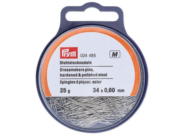 PRYM Knappenåler i stål Str. 34mm x 0,60 mm, 25gr i esken 