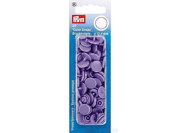 Prym Color Snaps trykknapp 12,4mm 30stk. Plastknapp farge: Lys Lilla/Runde 