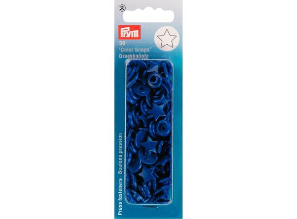Prym Color Snaps trykknapp 12,4mm 30stk. Plastknapp farge: Blå/Runde/Stjerne 