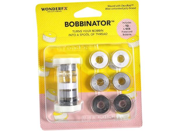 Wonderfil Bobbinator Gråtoner, 10stk. 15C spole, den mest vanlege spolen. 