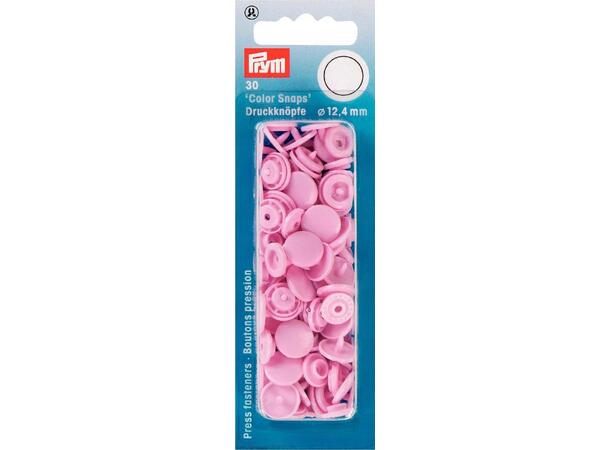 Prym Color Snaps trykknapp 12,4mm 30stk. Plastknapp farge: Lys Rosa/Runde 