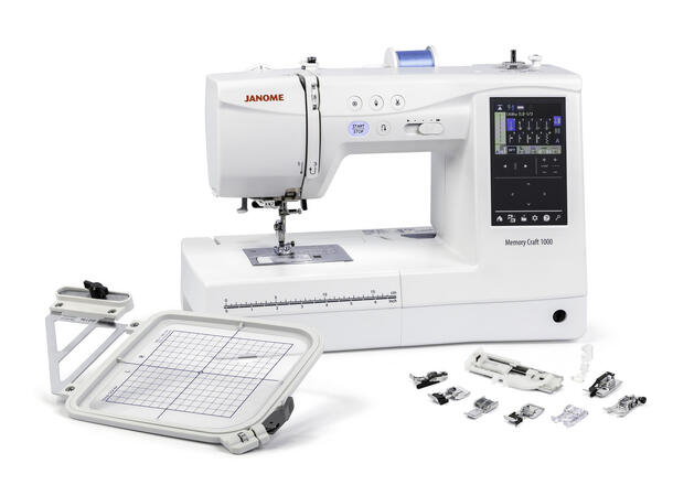 DEMO: Janome MC 1000 Silky White NYHEIT: Sy- og broderimaskin!!! 