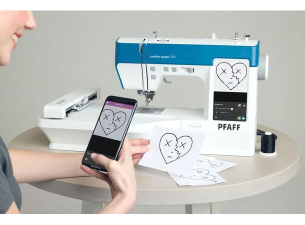 Pfaff Creative Expect™ 350 Inkl. 2stk. rammer + koffertsett 