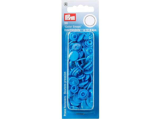 Prym Color Snaps trykknapp 12,4mm 30stk. Plastknapp farge: Stål Blå/Runde 